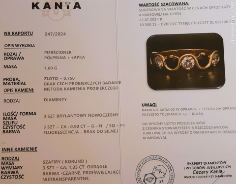 Półobrączka 1,35ct + 0,90ct Półobrączka 1,35ct + 0,90ct